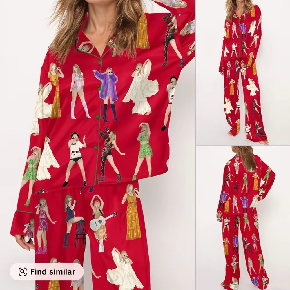 SHESHOW Pajama Set • Long Pants / Long Sleeve Shirt • Taylor Swift • Medium